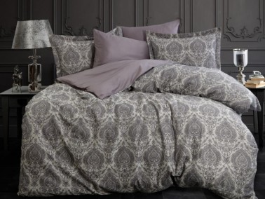 Carolina Jacquard Cotton Satin Double Duvet Cover Set Antrachite - Thumbnail