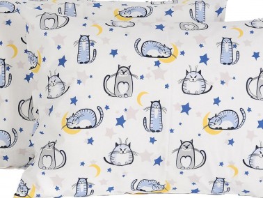 Cat 2 pcs Pillowcase Blue - Thumbnail