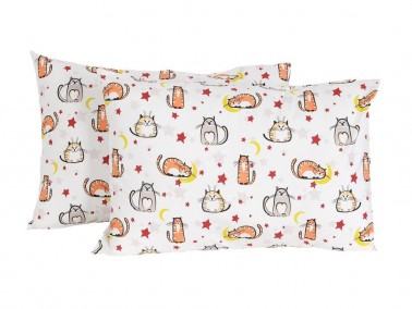 Cat 2 pcs Pillowcase Yellow - Thumbnail