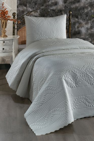 Sena Quilted Bedspread Set Single Size Grey