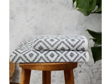 Çeyiz Diyarı - Dowry World 2 Pcs Bath Towel Set Black Baklava Çeyiz Diyarı - Dowry World 2 Pcs Bath Towel Set Black Baklava