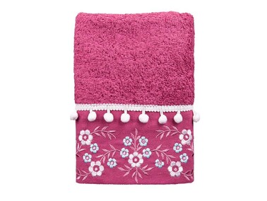 Dowry World 3 Piece Dream Hand Face Towel Set Plum - Thumbnail