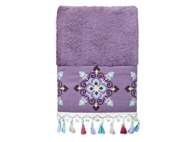 Dowry World 3 Pcs Umay Hand Face Towel Set Purple - Thumbnail