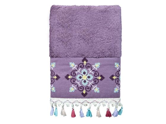 Dowry World 3 Pcs Umay Hand Face Towel Set Purple