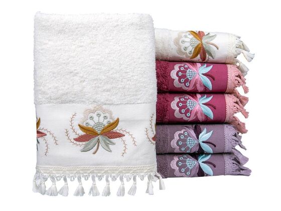 Dowry World 6 Piece Aysira Hand and Face Towel Set