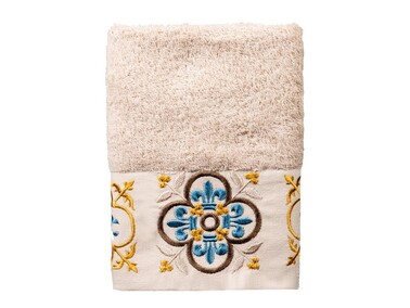 Dowry World 6 Iris Hand Face Towel Set Brown Cream - Thumbnail