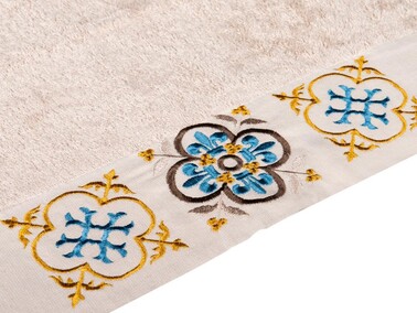 Dowry World 6 Iris Hand Face Towel Set Brown Cream - Thumbnail