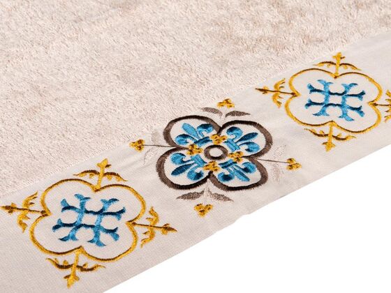 Dowry World 6 Iris Hand Face Towel Set Brown Cream