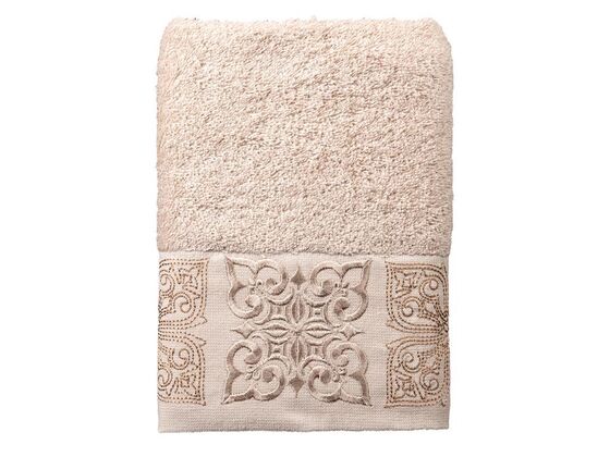 Dowry World Set of 6 Meriç Hand Face Towels Brown Cream