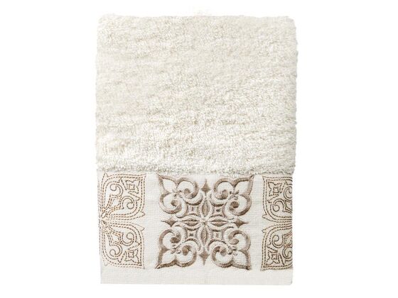 Dowry World Set of 6 Meriç Hand Face Towels Brown Cream