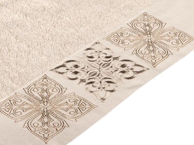 Dowry World Set of 6 Meriç Hand Face Towels Brown Cream - Thumbnail