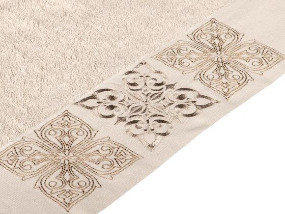 Dowry World Set of 6 Meriç Hand Face Towels Brown Cream