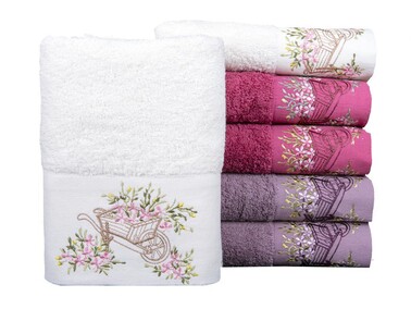 Dowry World 6 Piece Honeycomb Hand and Face Towel Set - Thumbnail