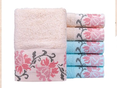 Dowry World 6 Seres Hand and Face Towel Set - Thumbnail