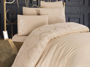 Dowry World - Dowry World Açeyla Double Duvet Cover Set Cappucino Dowry World - Dowry World Açeyla Double Duvet Cover Set Cappucino