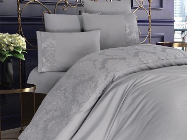 Dowry World - Dowry World Açeyla Double Duvet Cover Set Gray Dowry World - Dowry World Açeyla Double Duvet Cover Set Gray