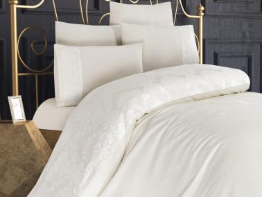 Dowry World - Dowry World Açeyla Double Duvet Cover Set Cream Dowry World - Dowry World Açeyla Double Duvet Cover Set Cream