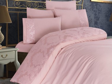 Dowry World - Dowry World Açeyla Double Duvet Cover Set Powder Dowry World - Dowry World Açeyla Double Duvet Cover Set Powder