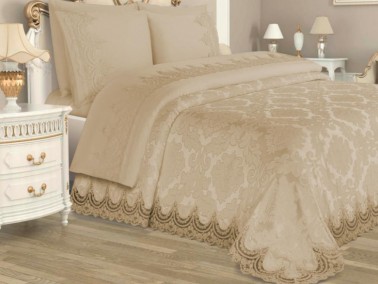 Dowry World - طقم مفارش سرير عرائسي 7 قطع كابتشينو Dowry World Açelya Dowry World - طقم مفارش سرير عرائسي 7 قطع كابتشينو Dowry World Açelya