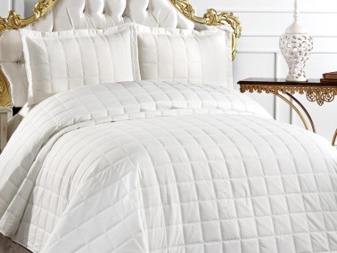 Dowry World Alena Double Bedspread White - Thumbnail