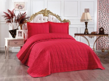 Dowry World Alena Double Bedspread - Red - Thumbnail