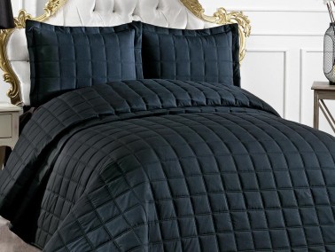 Dowry World Alena Double Bedspread - Black - Thumbnail