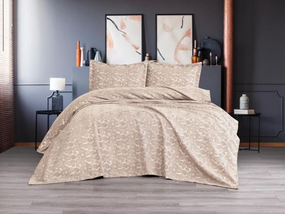 Dowry Land Alexa 3-Piece Bedspread Set Beige