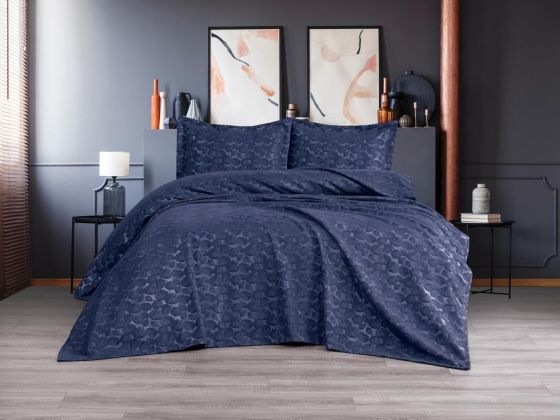 Dowry Land Alexa 3-Piece Bedspread Set Indigo
