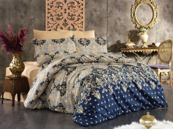 Dowry World Anamur Double Duvet Cover Set Mustard