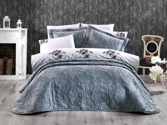 Dowry Land Armoni 3-Piece Bedspread Set Gray