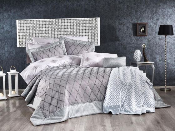 Dowry World Asos 4 Piece Bedspread Set Gray