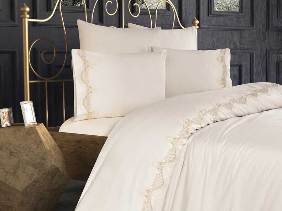 Dowry Land Asos Duvet Cover Set Cream Cappucino - Thumbnail