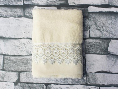 Dowry World Asrin Lacy Dowry Towel - Cream - Thumbnail