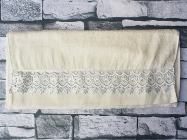 Dowry World Asrin Lacy Dowry Towel - Cream - Thumbnail