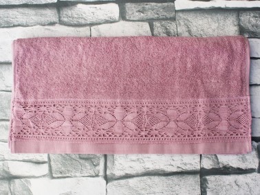 Dowry World Aysima Lacy Dowry Towel Plum - Thumbnail