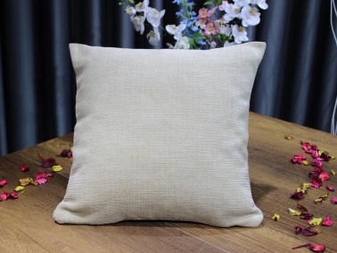 Dowry World Aysu Lux Jacquard 2 Pcs Cushion Cover Beige - Thumbnail