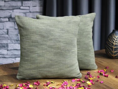 Dowry World Aysu Lux Jacquard 2 Pcs Cushion Cover Khaki - Thumbnail