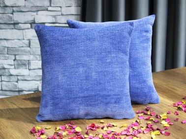 Dowry World Aysu Lux Jacquard 2 Pcs Cushion Cover İndigo - Thumbnail