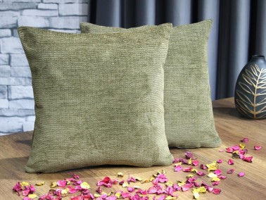 Dowry World Aysu Lux Jacquard 2 Pcs Cushion Cover Dark Green - Thumbnail