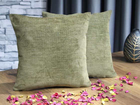 Dowry World Aysu Lux Jacquard 2 Pcs Cushion Cover Dark Green