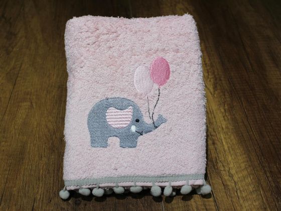 Dowry World Balloon Elephant Hand Face Towel Pink