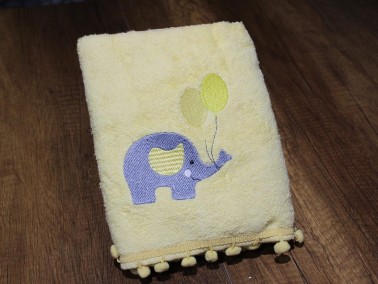 Dowry World Balloon Elephant Hand Face Towel Yellow - Thumbnail