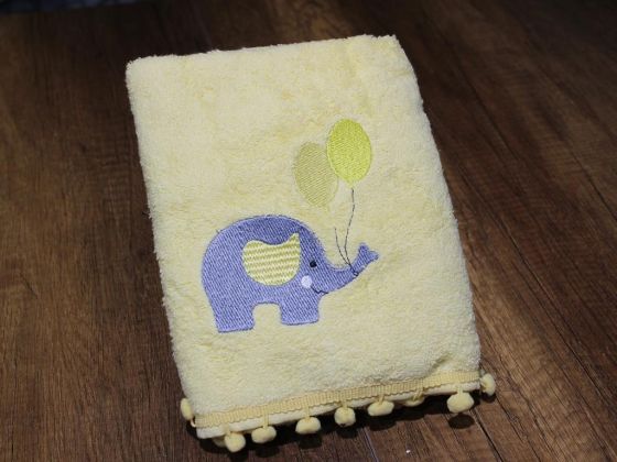 Dowry World Balloon Elephant Hand Face Towel Yellow