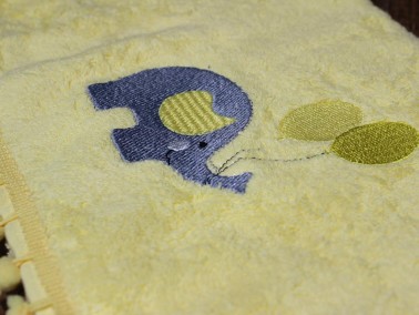 Dowry World Balloon Elephant Hand Face Towel Yellow - Thumbnail