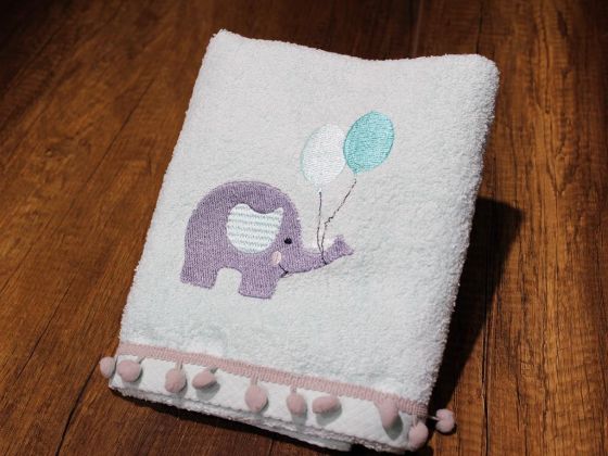 Dowry World Balloon Elephant Hand Face Towel Green