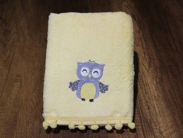 Dowry World Owl Hand Face Towel Yellow - Thumbnail