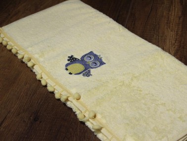 Dowry World Owl Hand Face Towel Yellow - Thumbnail