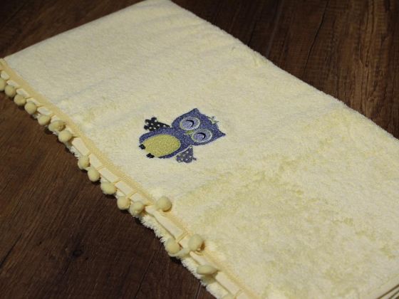 Dowry World Owl Hand Face Towel Yellow