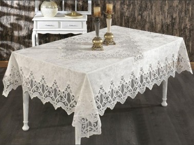 Dowry Land Bellisimo Single Table Cloth 160x220 Cm Cream - Thumbnail