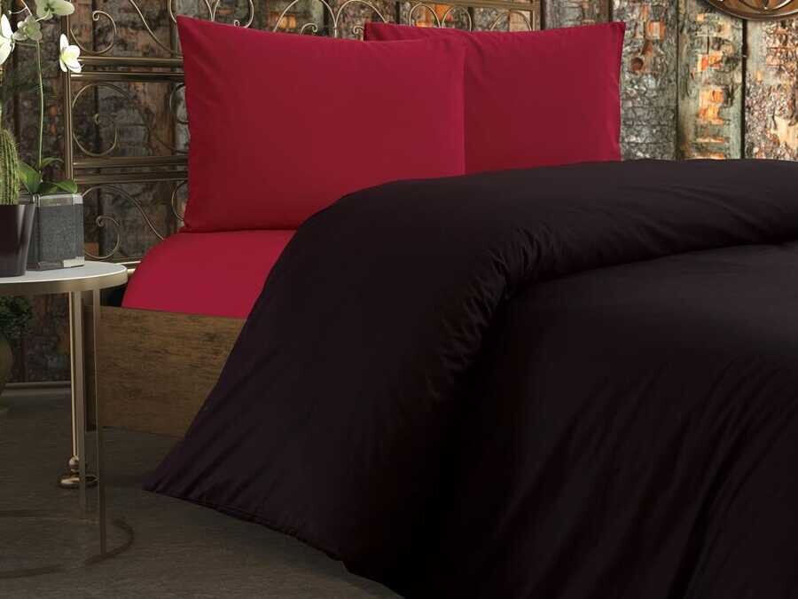 Dowry World - Dowry World Black And Red Double Duvet Cover Set Dowry World - Dowry World Black And Red Double Duvet Cover Set